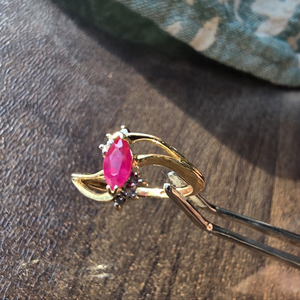 Ruby Gold Gemstone Ring - image 4